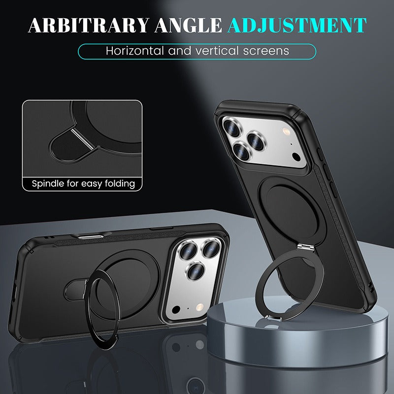 Iphone 17 air shockproof magsafe Case with Foldable Magnetic Ring Kickstand