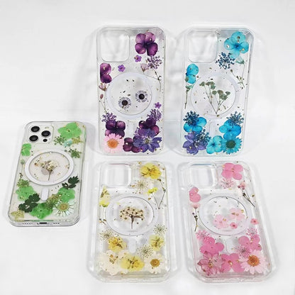 Iphone 17 3D glitter floral pattern resin epoxy case magsafe