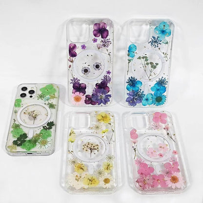 Samsung galaxy s25 3D glitter floral pattern resin epoxy case magsafe
