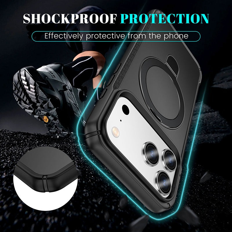 Iphone 17 air shockproof magsafe Case with Foldable Magnetic Ring Kickstand