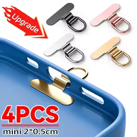 4pcs Phone Lanyard Patch & 360° Swivel Connector with raised bridge design for charging port fit