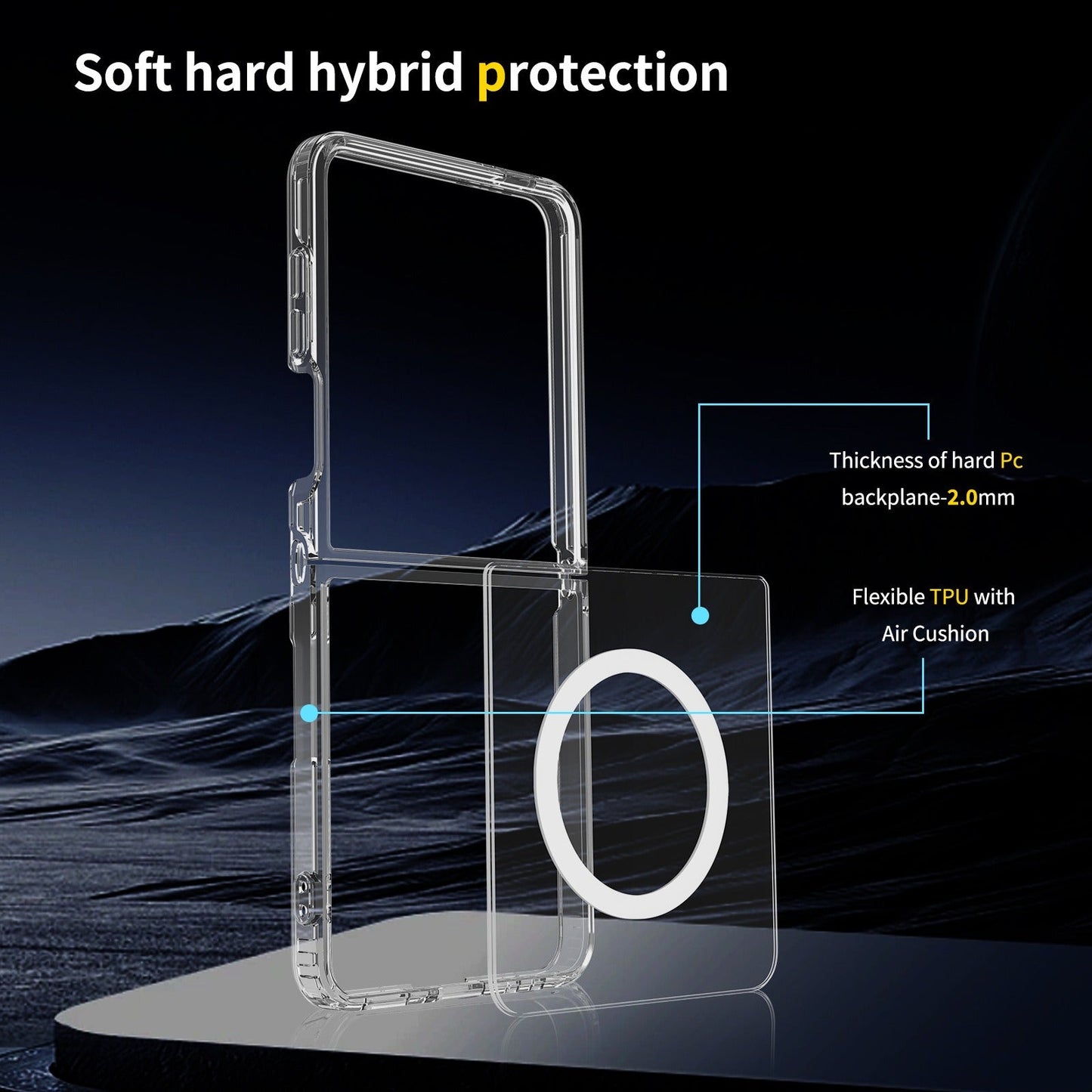 samsung galaxy z flip 6 Hybrid clear magsafe case strong magnet