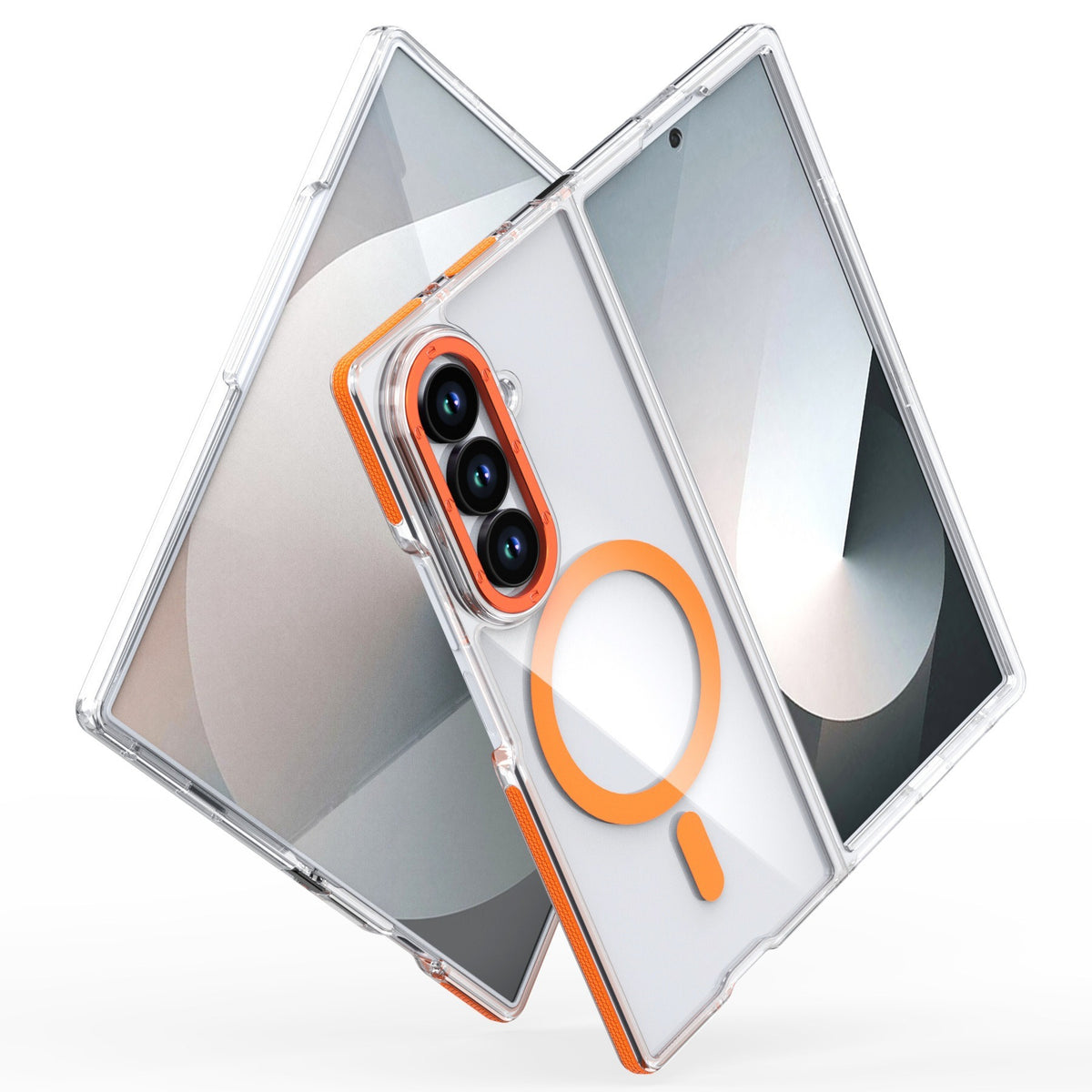 Samsung Galaxy z fold 8 Crystal Clear MagSafe Case with Metallic Camera Frame