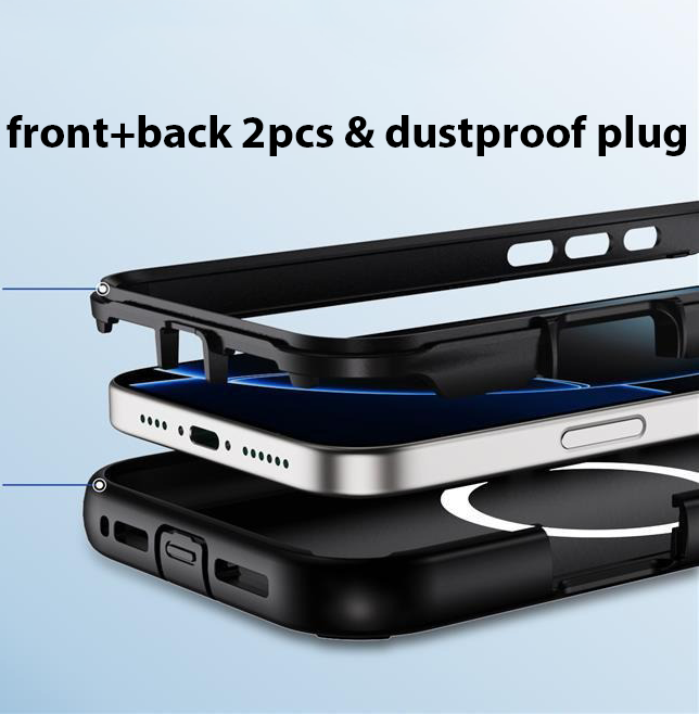 Iphone 17 Matte Finish Front + Back Slim Full Protection Case (Lightweight Design) with Dustproof Plug