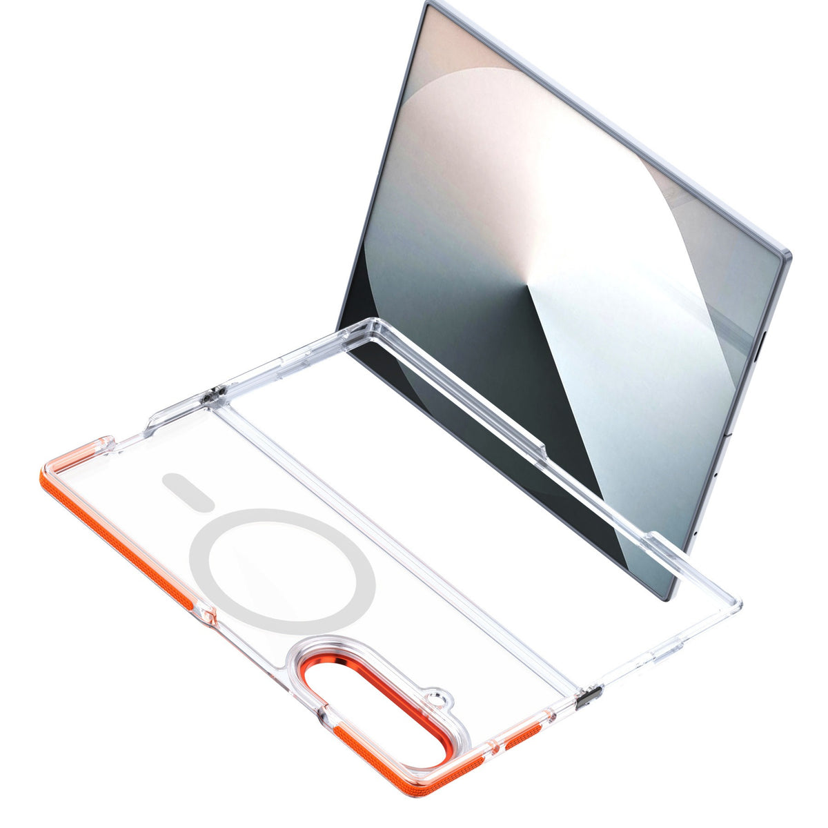Samsung Galaxy z fold 8 Crystal Clear MagSafe Case with Metallic Camera Frame