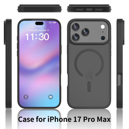 Iphone 17 pro Magnetic Case Soft-Touch Frosted Translucent Black