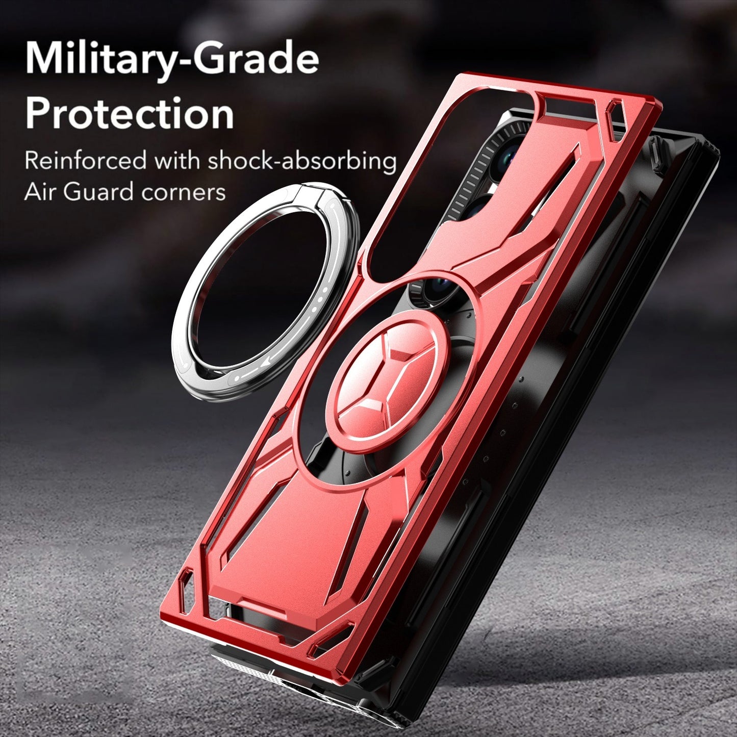 Samsung galaxy s26 plus Magnetic Case with rotating Ring Stand – Full Body Shockproof Rugged Cover, MagSafe Compatible (B011)