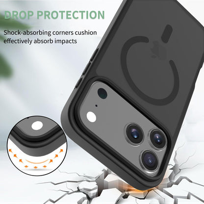 Iphone 17 pro Magnetic Case Soft-Touch Frosted Translucent Black