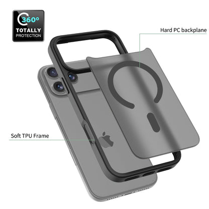 Iphone 17 pro Magnetic Case Soft-Touch Frosted Translucent Black