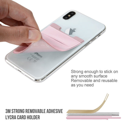 Ultra Slim Lycra Stretch Stick-On Phone Wallet – Dual Card Slots with Hidden Overlap Pocket