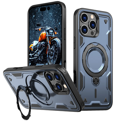 Iphone 17 slim shockproof Case with 360? rotating Foldable Magnetic Ring Kickstand