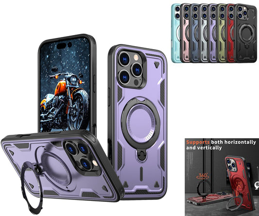 Iphone 17 air slim shockproof Case with 360? rotating Foldable Magnetic Ring Kickstand
