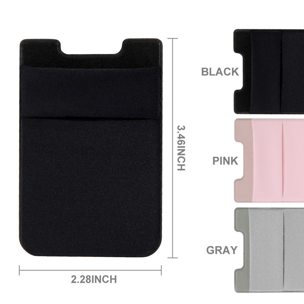 Ultra Slim Lycra Stretch Stick-On Phone Wallet – Dual Card Slots with Hidden Overlap Pocket