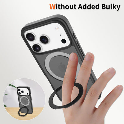 Iphone 16 plus soft-touch frosted bumper Case with Foldable Magnetic Ring Kickstand, Shockproof
