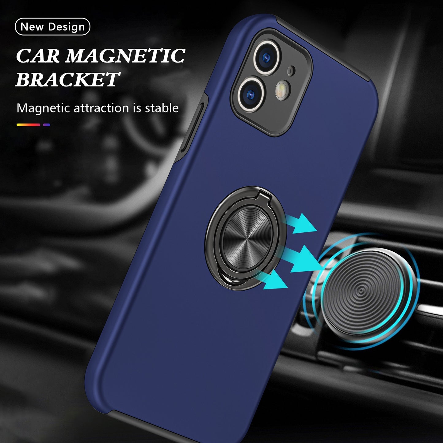 Samsung galaxy a05s Matte Finish Invisible Ring Case Dual Layer with 360° Rotating Stand (B012)