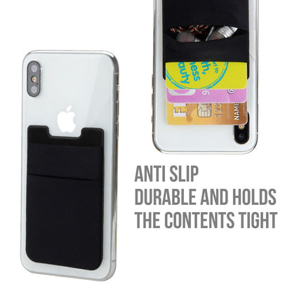 Ultra Slim Lycra Stretch Stick-On Phone Wallet – Dual Card Slots with Hidden Overlap Pocket