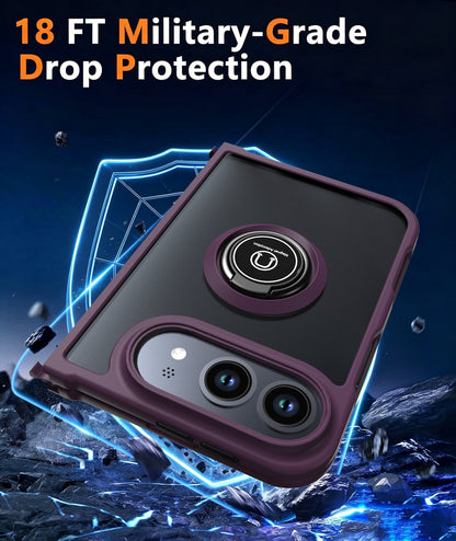 iPhone duo soft-touch frosted bumper Case with swivel ring Stand