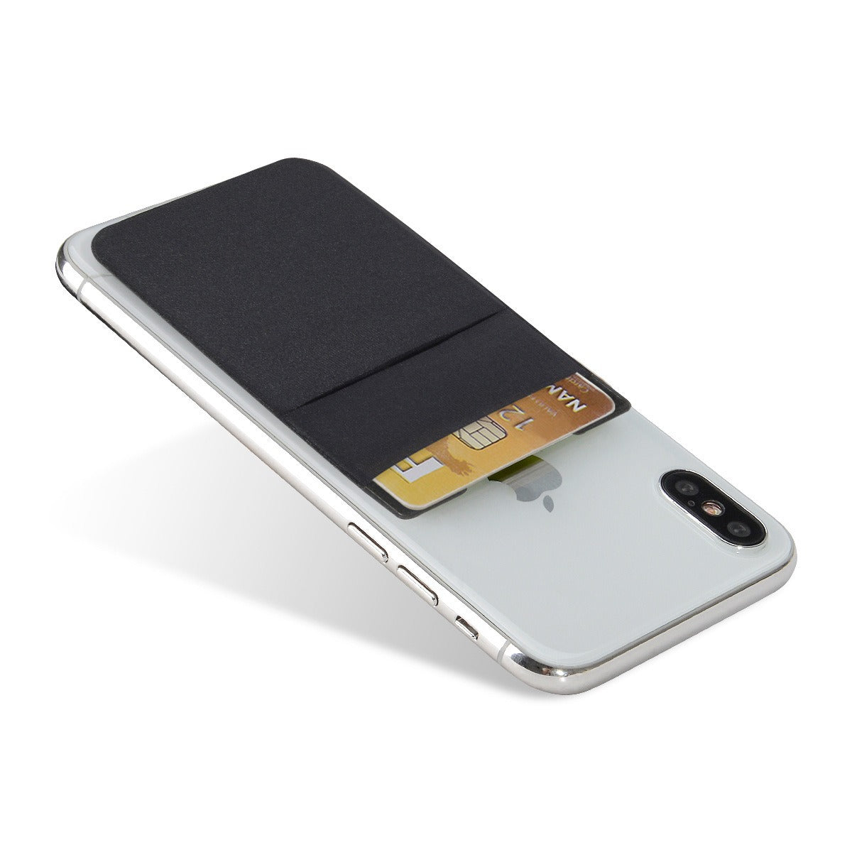 Ultra Slim Lycra Stretch Stick-On Phone Wallet – Dual Card Slots with Hidden Overlap Pocket