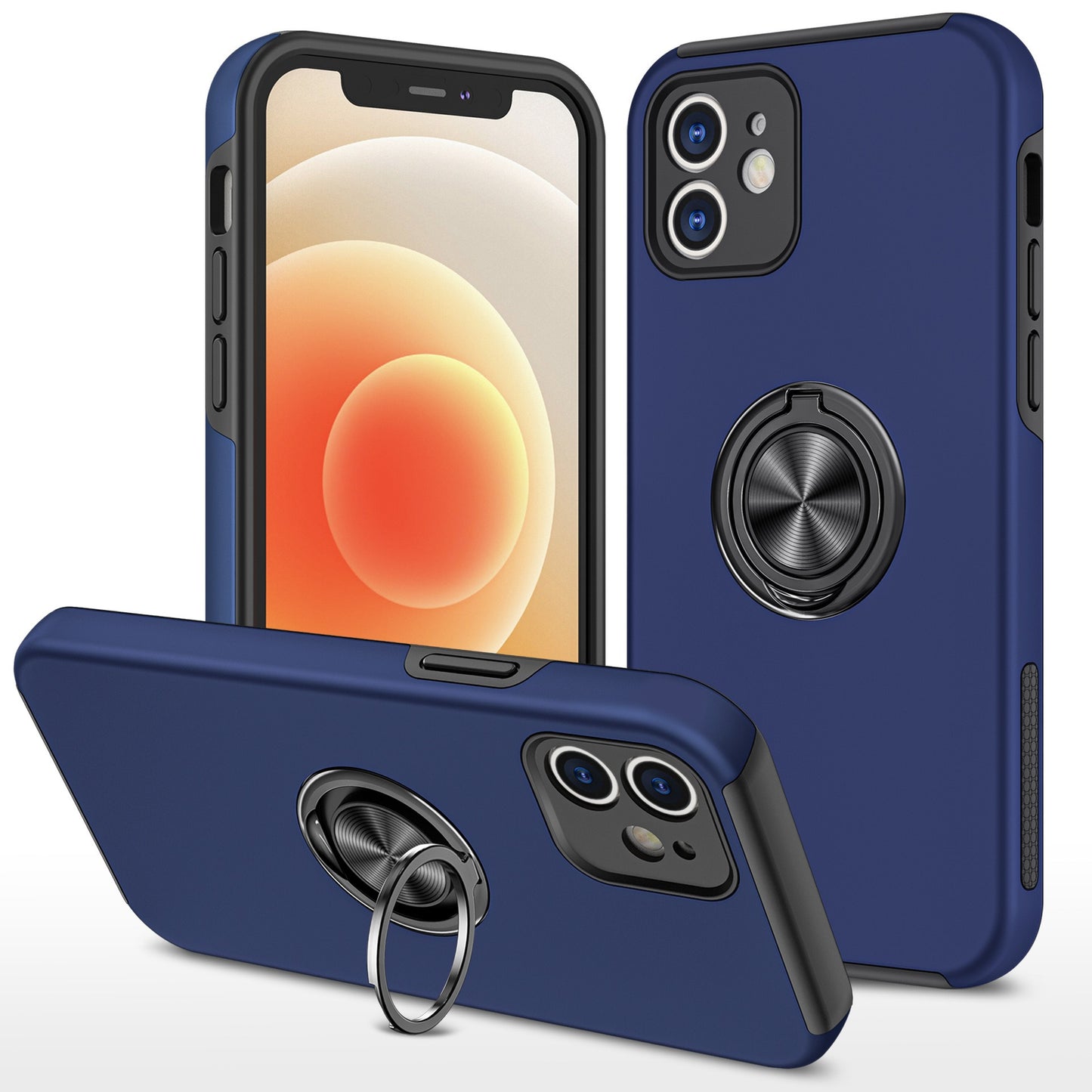 Samsung galaxy a05s Matte Finish Invisible Ring Case Dual Layer with 360° Rotating Stand (B012)