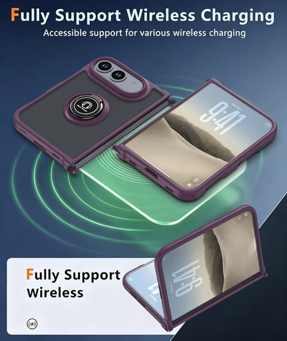 iPhone duo soft-touch frosted bumper Case with swivel ring Stand