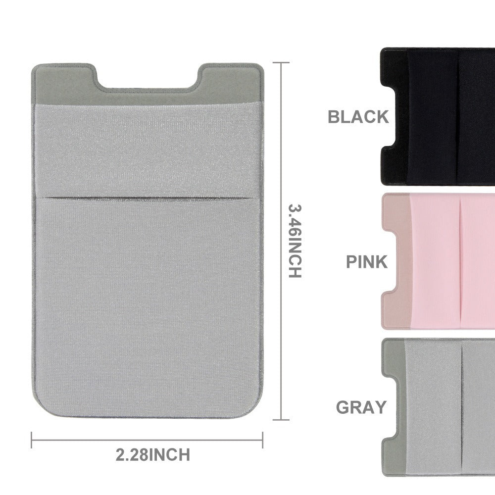 Ultra Slim Lycra Stretch Stick-On Phone Wallet – Dual Card Slots with Hidden Overlap Pocket