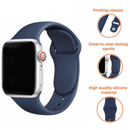 Apple Watch Silicone Sport band Sweat-Resistant, All Series Compatible