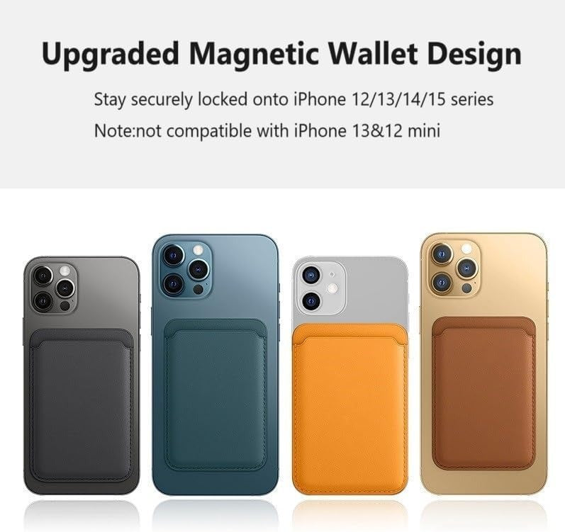 MagSafe Leather Wallet Strong Magnetic Card Holder, Premium Quality Like Original