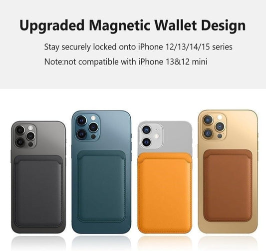 MagSafe Leather Wallet Strong Magnetic Card Holder, Premium Quality Like Original
