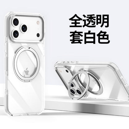 IPhone 13 pro max Crystal Clear MagSafe Case with Rotating Magnetic Ring & Metallic Camera Frame