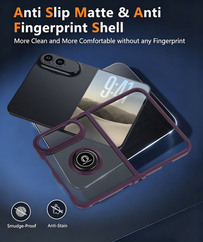 iPhone duo soft-touch frosted bumper Case with swivel ring Stand