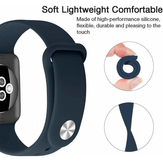 Apple Watch Silicone Sport band Sweat-Resistant, All Series Compatible
