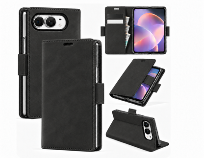 iPhone Duo suede finish PU leather wallet case 2 card slots 7 colour options