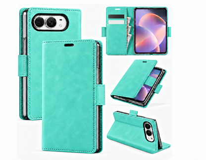 iPhone Duo suede finish PU leather wallet case 2 card slots 7 colour options
