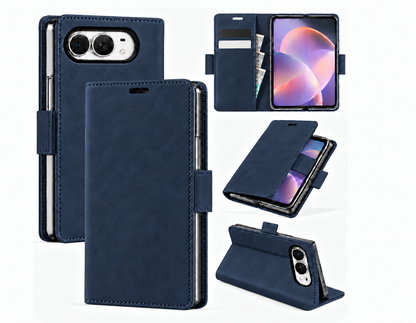 iPhone Duo suede finish PU leather wallet case 2 card slots 7 colour options