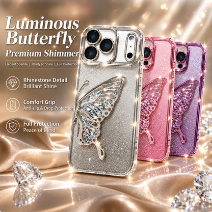 iphone 16 plus floating glitter butterfly case