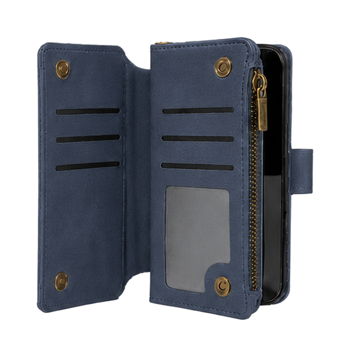 Google Pixel 10 Quilted Zip Wallet Case suede finish dual tone 9 card (w-017)
